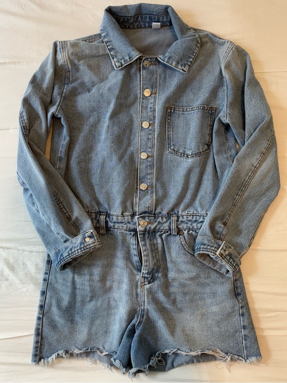 Light Blue Denim Romper Jumpsuit